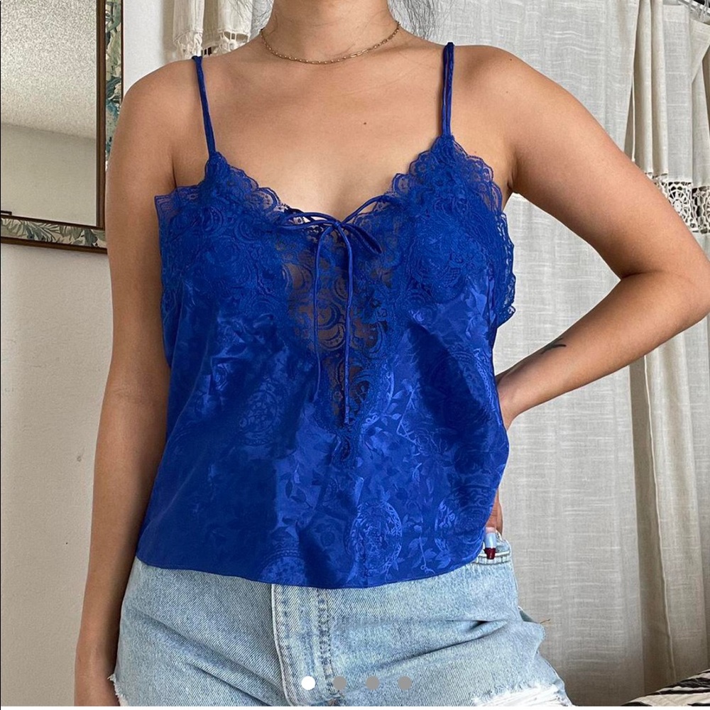 VINTAGE VICTORIA SECRET BLUE LACE TOP